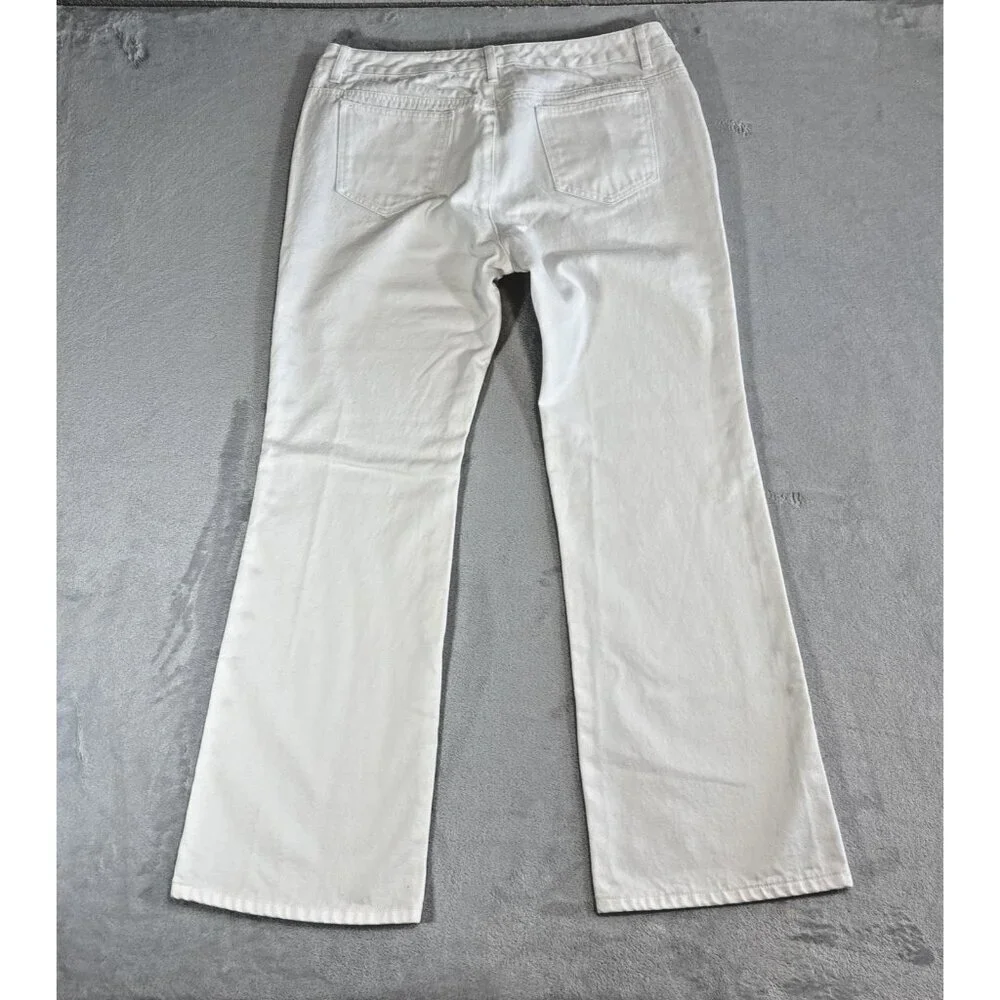 Michael Kors White Denim Greenwich Fit Bootcut Women’s Pants Size 14 Flared Boho